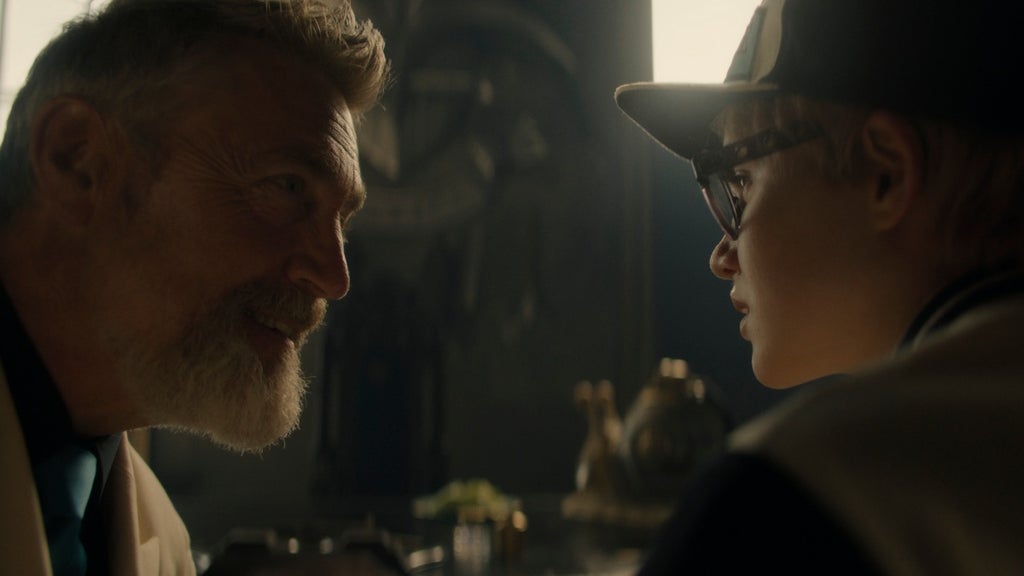 Vincent Regan as Vice-Admiral Garp, Morgan Davies as Koby in season 1 of "One Piece"
