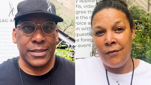 Side by side of Ezra Knight and Linda Powell at the SAG-AFTRA singers strike (Photo Credit: TheWrap)