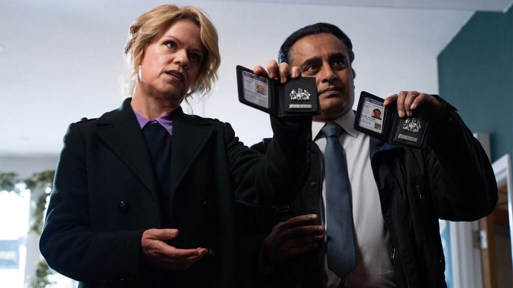 Sinead Keenan and Sanjeev Bhaskar in Season 5 of Unforgotten