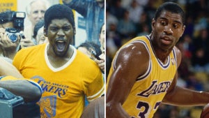 Quincy Isaiah, Earvin Magic Johnson (Photo credit: HBO, Getty Images) 