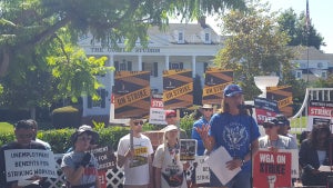WGA/SAG-AFTRA unemployment benefit rally