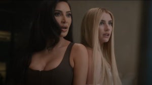 Kim Kardashian and Emma Roberts