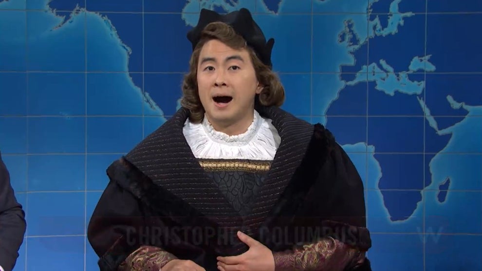Bowen Yang as Christopher Columbus on "SNL