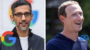 Google CEO Sundar Pichai and Meta CEO Mark Zuckerberg