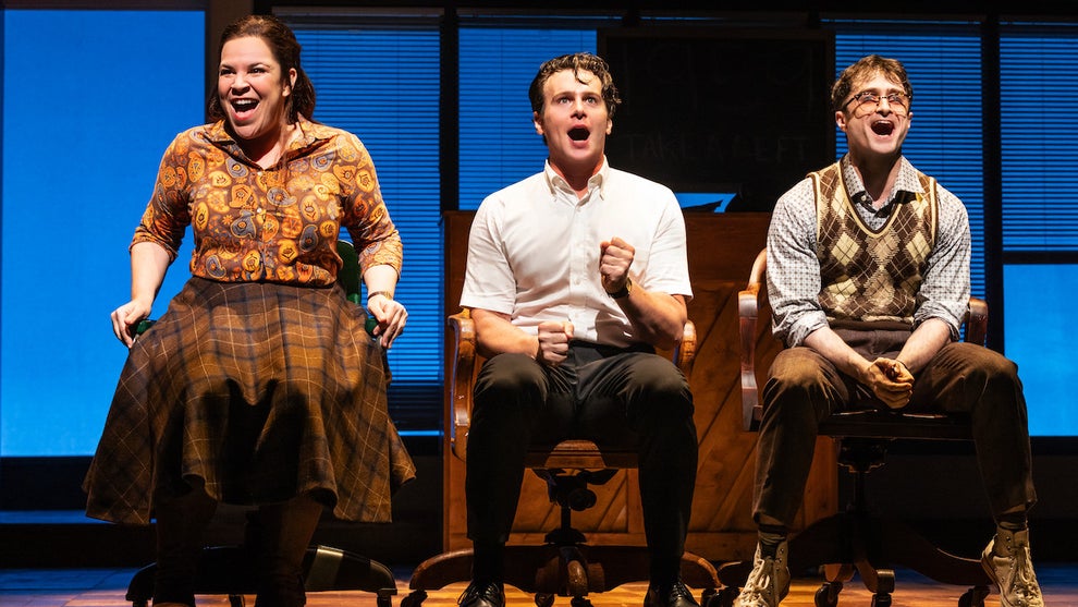 Lindsay Mendez Jonathan Groff Daniel Radcliffe Merrily We Roll Along Broadway