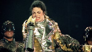Michael Jackson performs on stage during his 1996 world tour