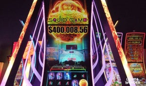 A still image of the graphics used for the "Squid Game" slot machine.