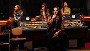 Andrew R. Butler, Sarah Pidgeon, Chris Stack and Juliana Canfield in "Stereophonic"
