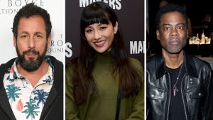 Adam Sandler, Constance Wu, Chris Rocky (Photo credit: Getty Images)