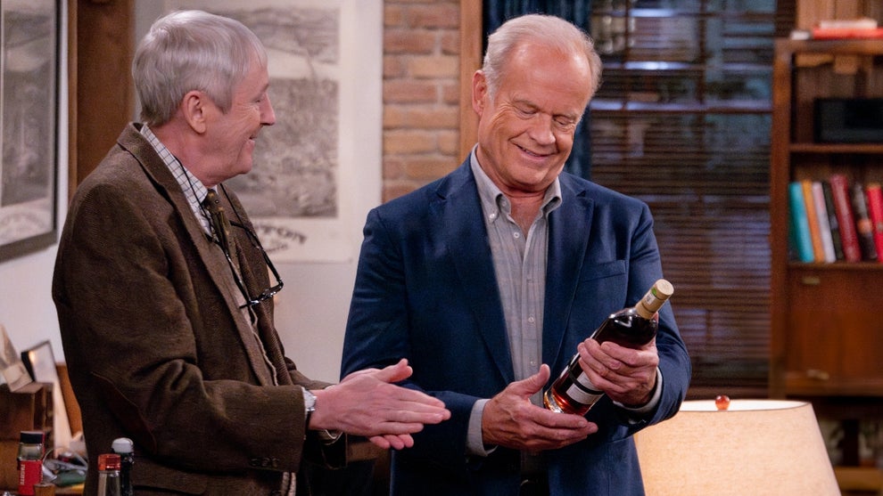 Nicholas Lyndhurst as Alan and Kelsey Grammer as Frasier Crane In Frasier