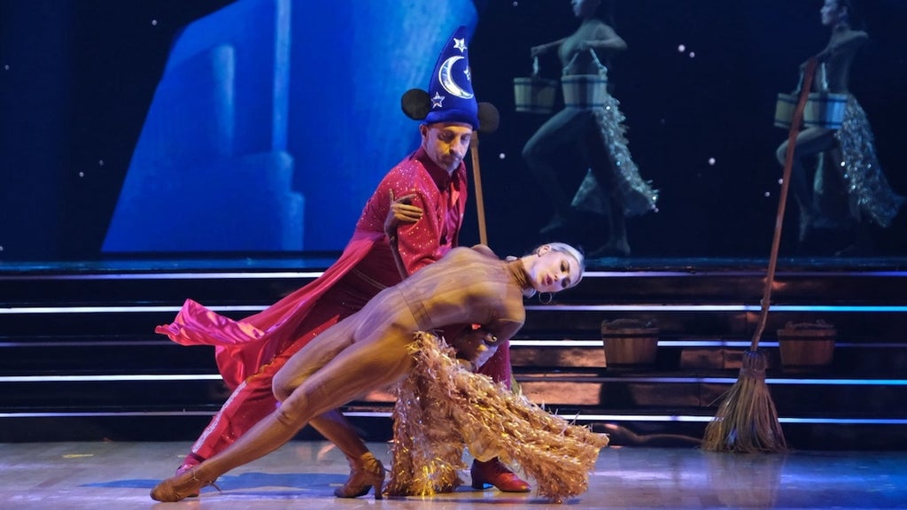 Mauricio Umansky and Emma Slater performed a Paso Doble to “The Sorcerer’s Apprentice” from “Fantasia.”