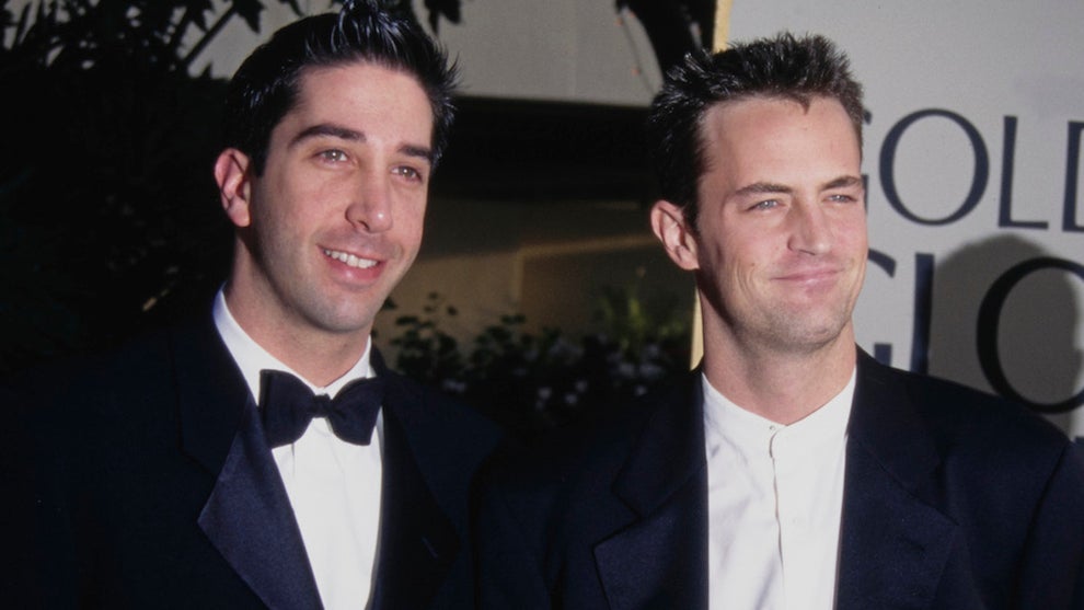 David Schwimmer and Matthew Perry attend the 54th Golden Globe Awards (Credit: Vinnie Zuffante/Getty Images)