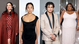 Lily Gladstone, Greta Lee, Charles Melton and Da'Vine Joy Randolph (Credit: Getty Images)