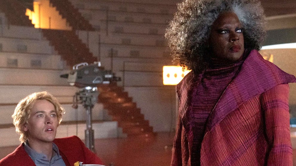 Tom Blyth and Viola Davis in The Hunger Games