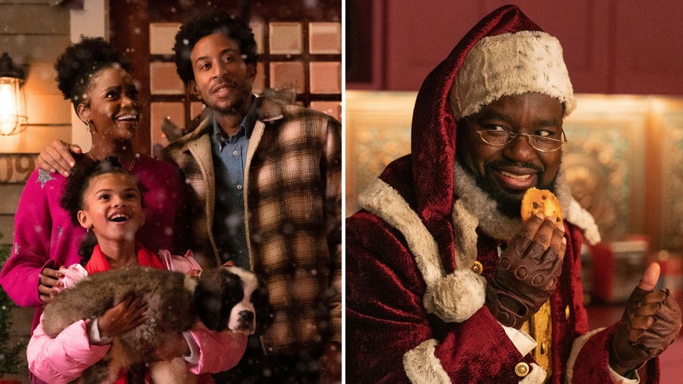 Teyonah Parris, Chris "Ludacris" Bridges," Madison Skye Validum and Lil Rel Howery in "Dashing Through the Snow" (Disney+)