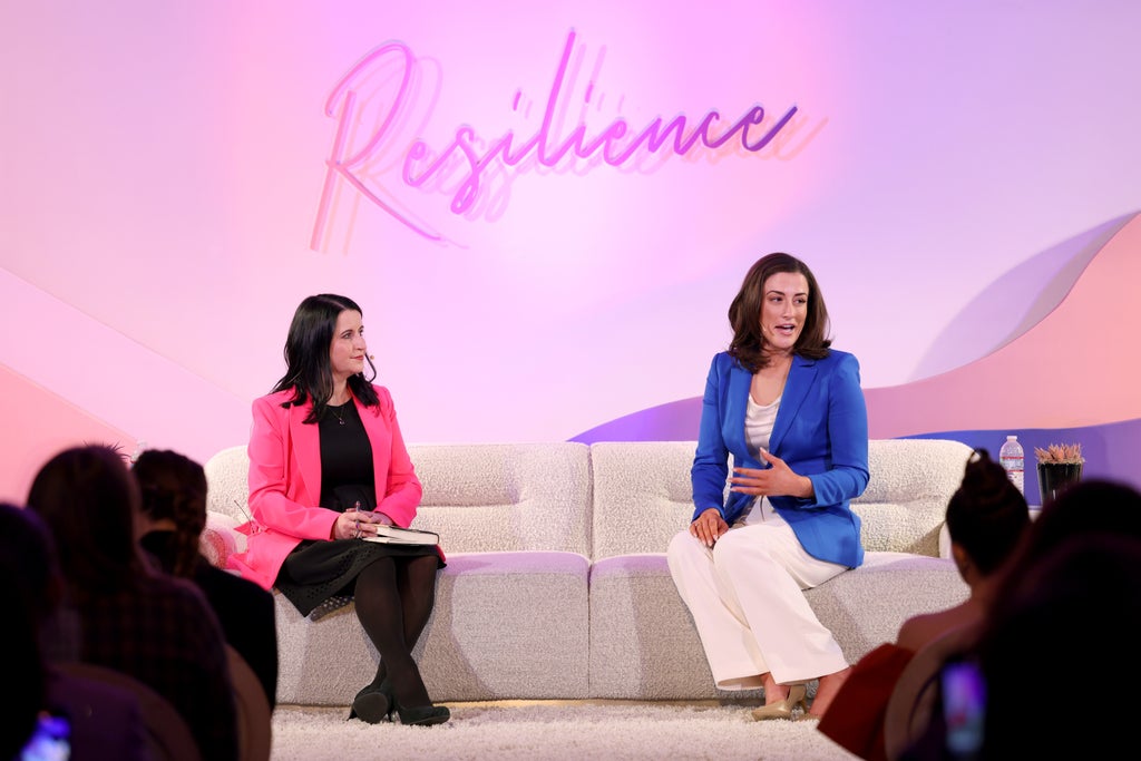 Christina Bellantoni (L) and Cassidy Hutchinson at The Wrap's Power Women Summit, Maybourne Hotel, Beverly Hills, California on Dec 5, 2023.