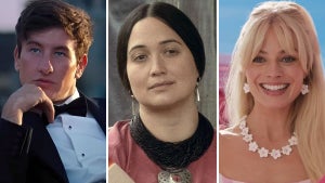 Barry Keoghan in "Saltburn," Lily Gladstone in "Killers of the Flower Moon" and Margot Robbie in "Barbie" (Credit: Amazon/Apple/Warner Bros.)