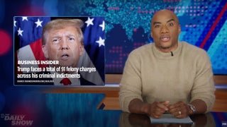 ‘Daily Show’ Says Trump’s 91 Charges Mean He’ll ‘Never’ Step Down if Reelected: ‘You Would Barricade in the White House Too!’ | Video