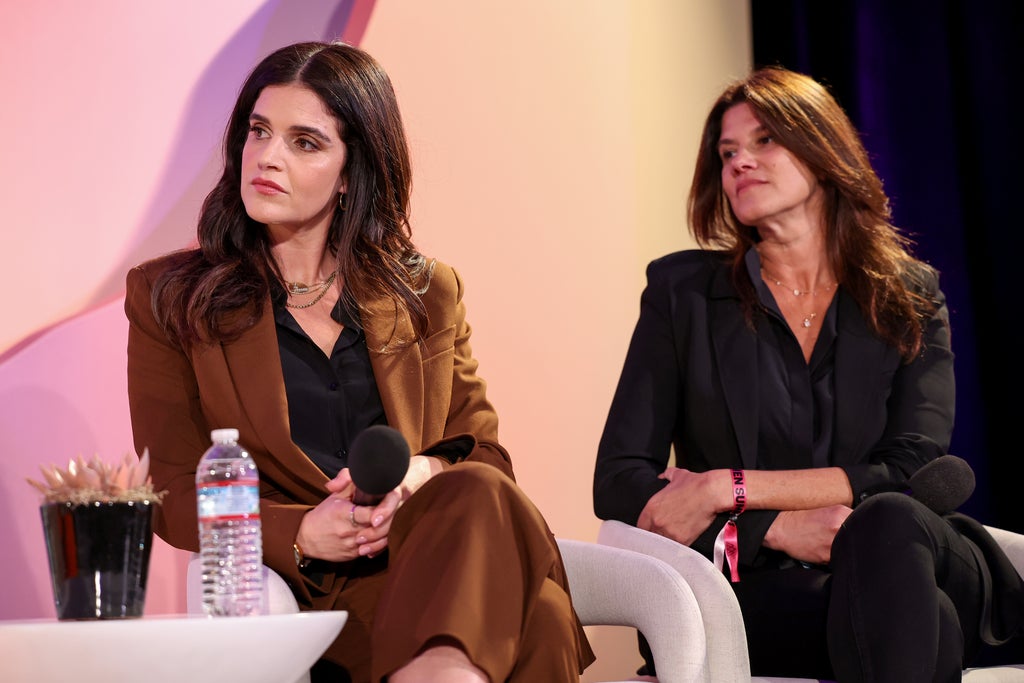 (L-R) Liza Katzer and Robbie Brenner at The Wrap's Power Women Summit, Maybourne Hotel, Beverly Hills, California on Dec 5, 2023.