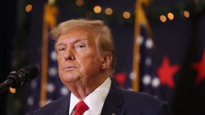 Donald Trump attends a campaign event on Dec. 19, 2023 in Waterloo, Iowa