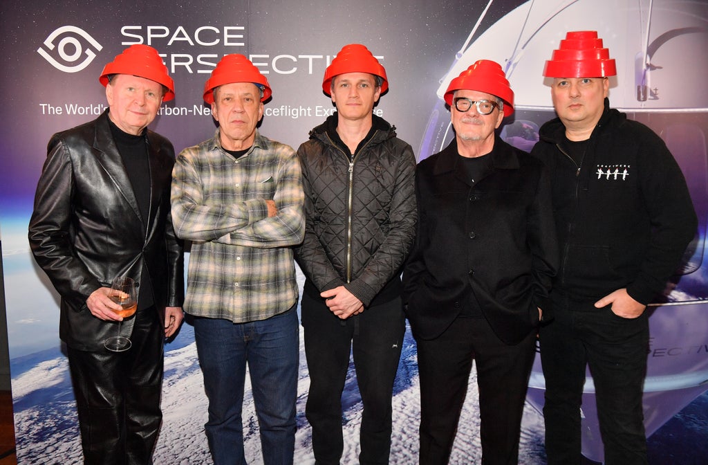 Gerald Casale, Bob Mothersbaugh, Jeff Friedl, Mark Mothersbaugh and Josh Hager at DEVO Dinner at Chefdance, Park City, Utah - 22 Jan 2024