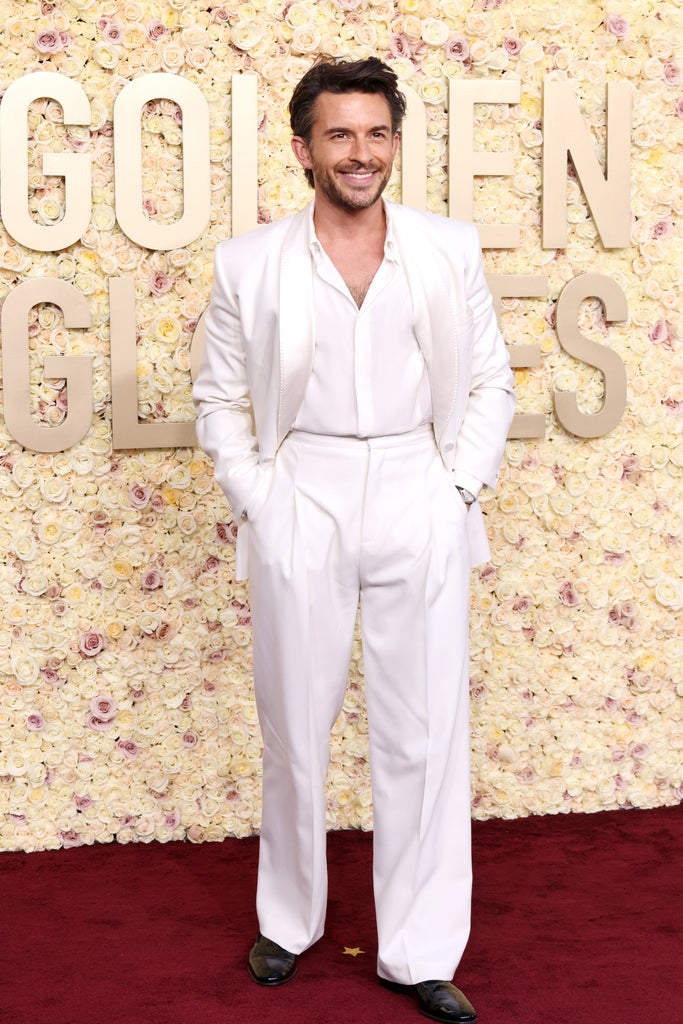 Jonathan Bailey attends the 81st Annual Golden Globe Awards at The Beverly Hilton on January 07, 2024 in Beverly Hills, California.