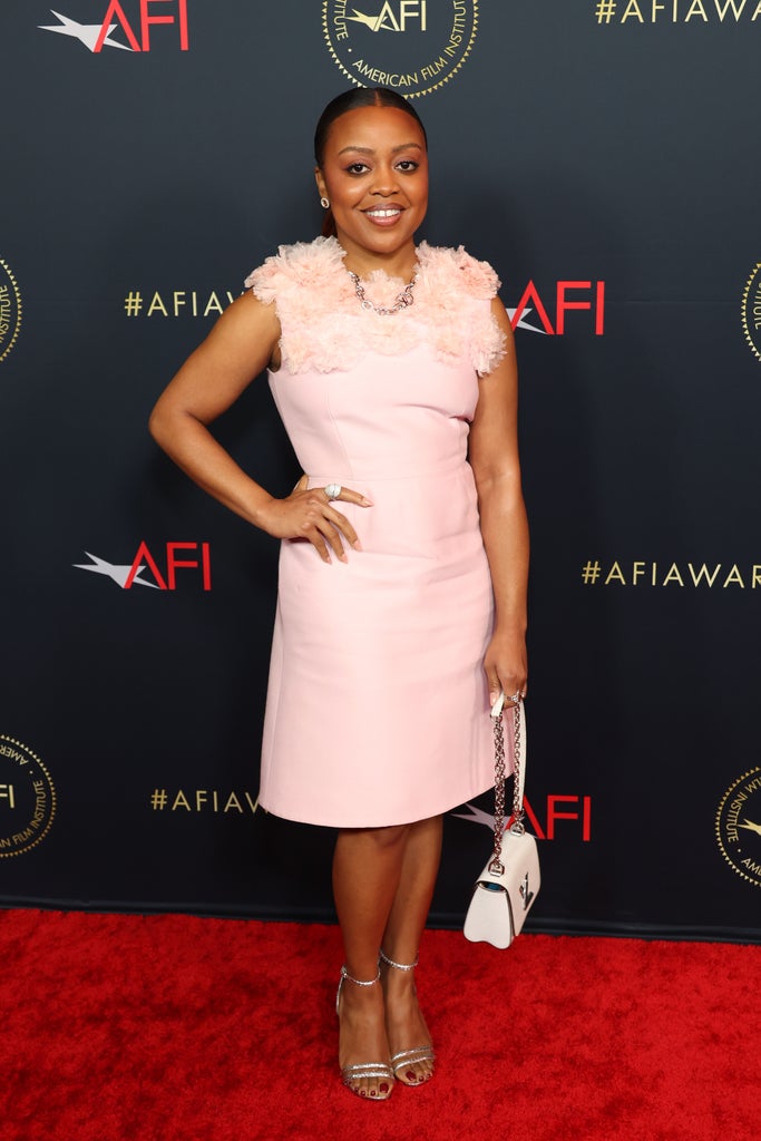 Quinta Brunson attends the AFI Awards Luncheon at Four Seasons Hotel Los Angeles at Beverly Hills on January 12, 2024 in Los Angeles, California.