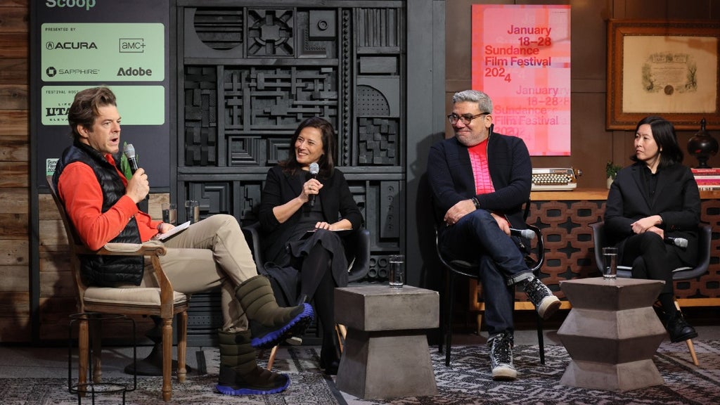 Jason Blum, Joana Vicente, Eugene Hernandez and Kim Yutani at Sundance Scoop Press Conference 2024