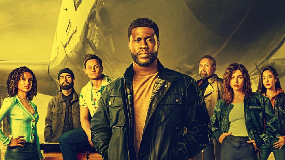 Kevin Hart and the cast of Netflix's "Lift" on the poster