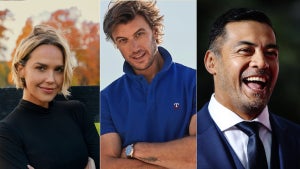 A light-skinned woman, a light-skinned man, and a man with medium-toned skin.