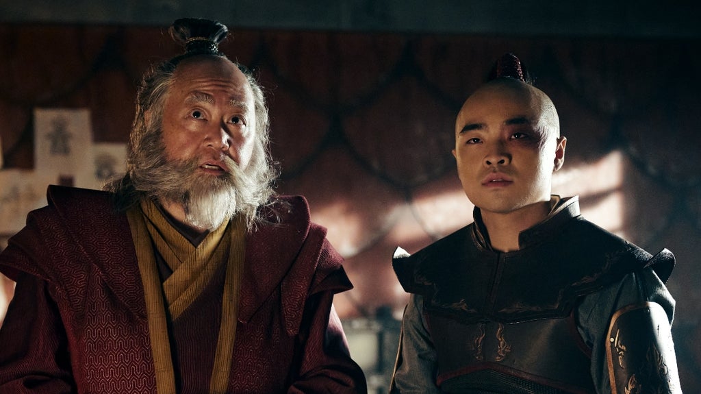 Uncle Iroh (Paul Sun-Hyung Lee) and Prince Zuko (Dallas Liu) in the live-action "Avatar: The Last Airbender" on Netflix