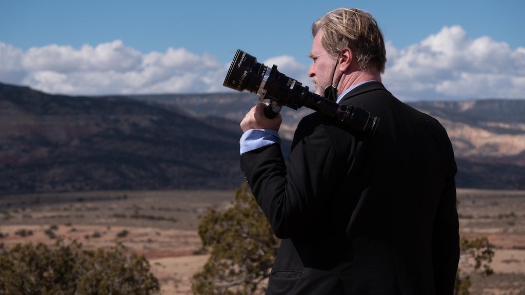 Christopher Nolan on location for "Oppenheimer"