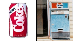 New Coke and a 1980s Pepsi vending machine