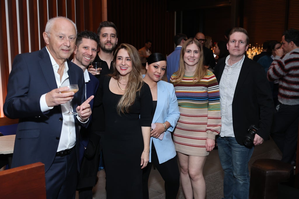 Claude Memmi, Michael Kosasky, Aaron Jarboe, Shannon Barrero-Watkins, Carmen Rivera, Laura Ehrhardt, and Thadd Williams at TheWrapBook Launch Party 2024