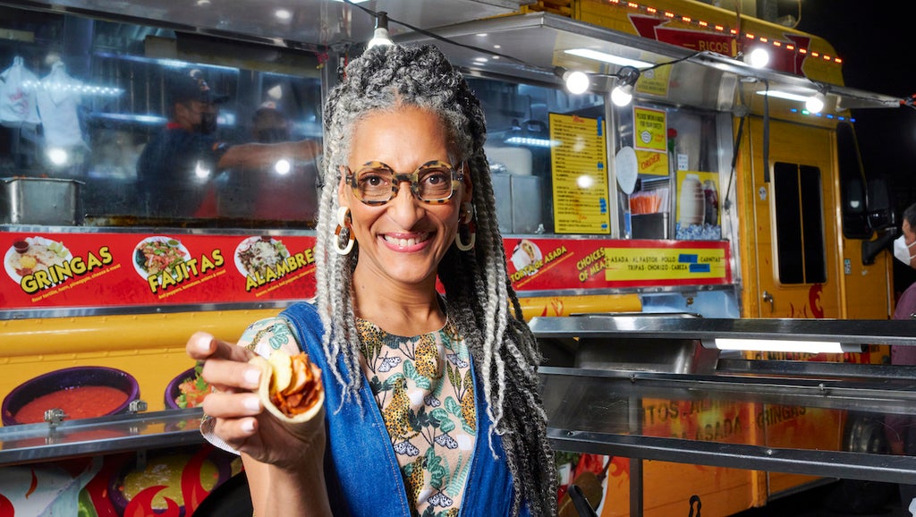 Host Carla Hall  on Chasing Flavor, Season 1.