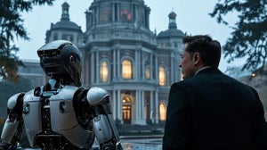 robot with Elon Musk