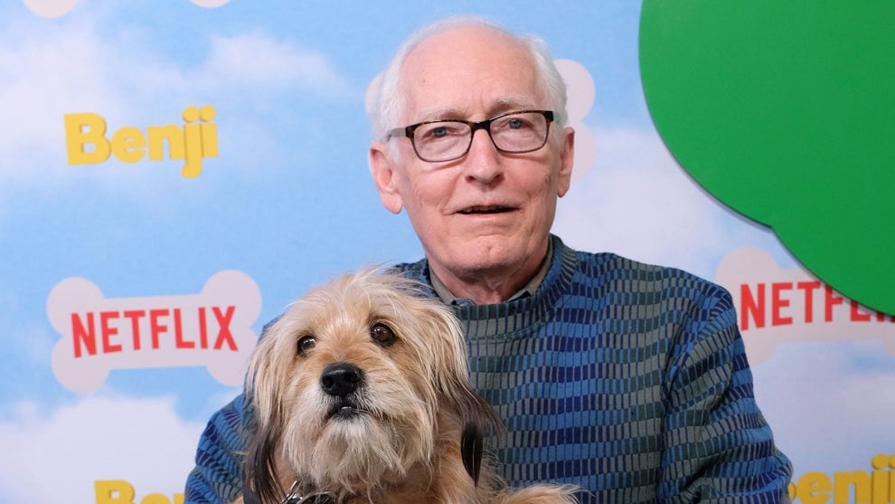 Benji (L) and Joe Camp attend the Los Angeles premiere of the new Netflix film Benji on March 11, 2018 in Los Angeles, California. (Photo by Matthew Simmons/Getty Images for Netflix)
