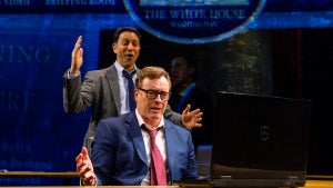 Sanjit De Silva and Toby Stephens in "Corruption"