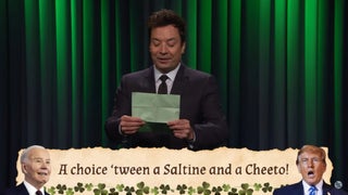 Jimmy Fallon Celebrates St. Patrick’s Day With Biden-Trump Limerick: ‘Choice Between a Saltine and a Cheeto’ | Video