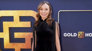 Nicole Shanahan wearing a black sleeveless dress on a red carpet