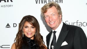 From left to right: Paula Abdul and Nigel Lythgoe at the 2013 amfAR Inspiration Gala