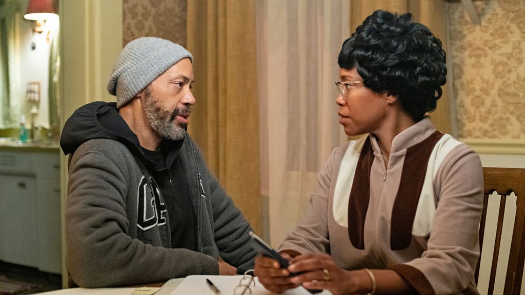 John Ridley and Regina King on the set of "Shirley" (Netflix)