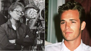 Director Fran Rubel Kuzui on the set of "Buffy the Vampire Slayer," Luke Perry