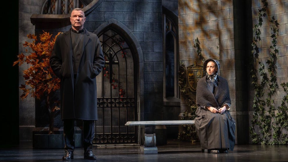 Liev Schreiber, Zoe Kazan in "Doubt: A Parable"