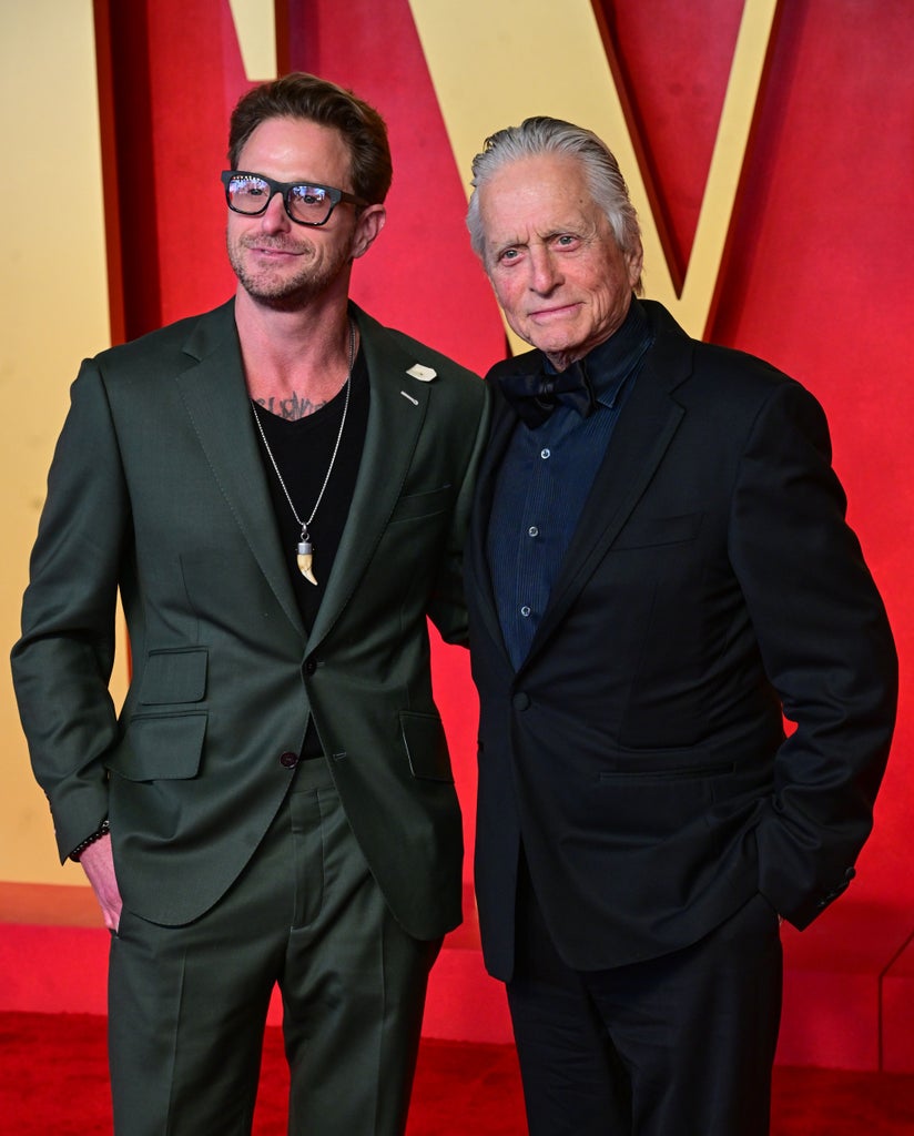 Cameron Douglas and Michael Douglas Vanity Fair Oscar Party, Arrivals, Los Angeles, California, USA - 10 Mar 2024
