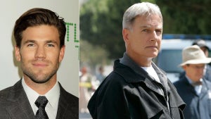Austin Stowell and Mark Harmon (Credit: Dave Allocca/CBS)
