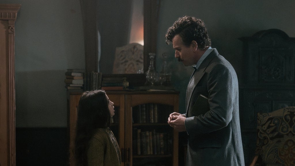 L-R Billie Gadsdon as Sofia and Ewan McGregor as Count Rostovin "A Gentleman in Moscow" episode 5 (Paramount+)