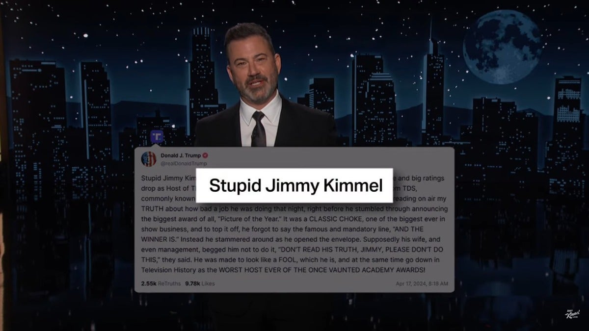 Jimmy Kimmel Responds to Trump’s Oscars Rant: ‘I’m Impressed by His Use of the Word Vaunted’ | Video