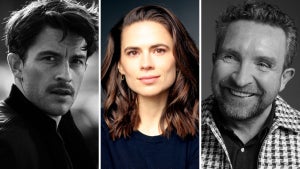 Jonathan Bailey, Hayley Atwell and Eddie Marsan