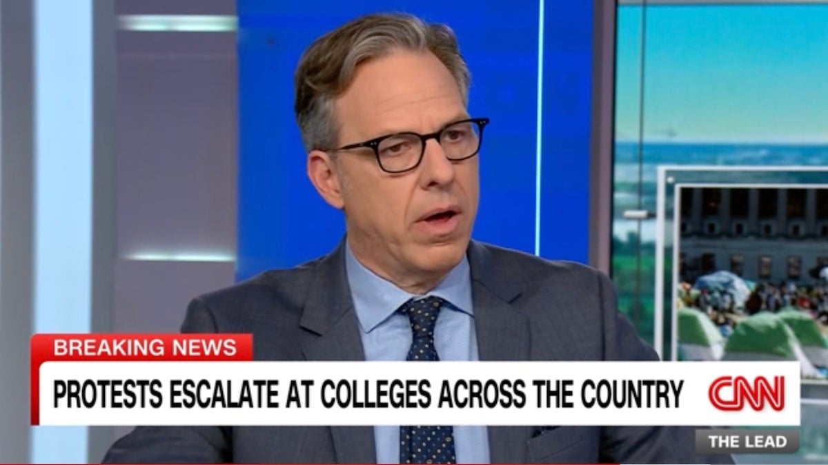 Jake Tapper Says Campus Protests Are ‘Taking Room From My Show’ He’d Be Using to Cover Gaza | Video